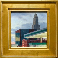 Williamsburg Savings Bank (Cityscape Painting of Brooklyn, NY Skyline, Framed)