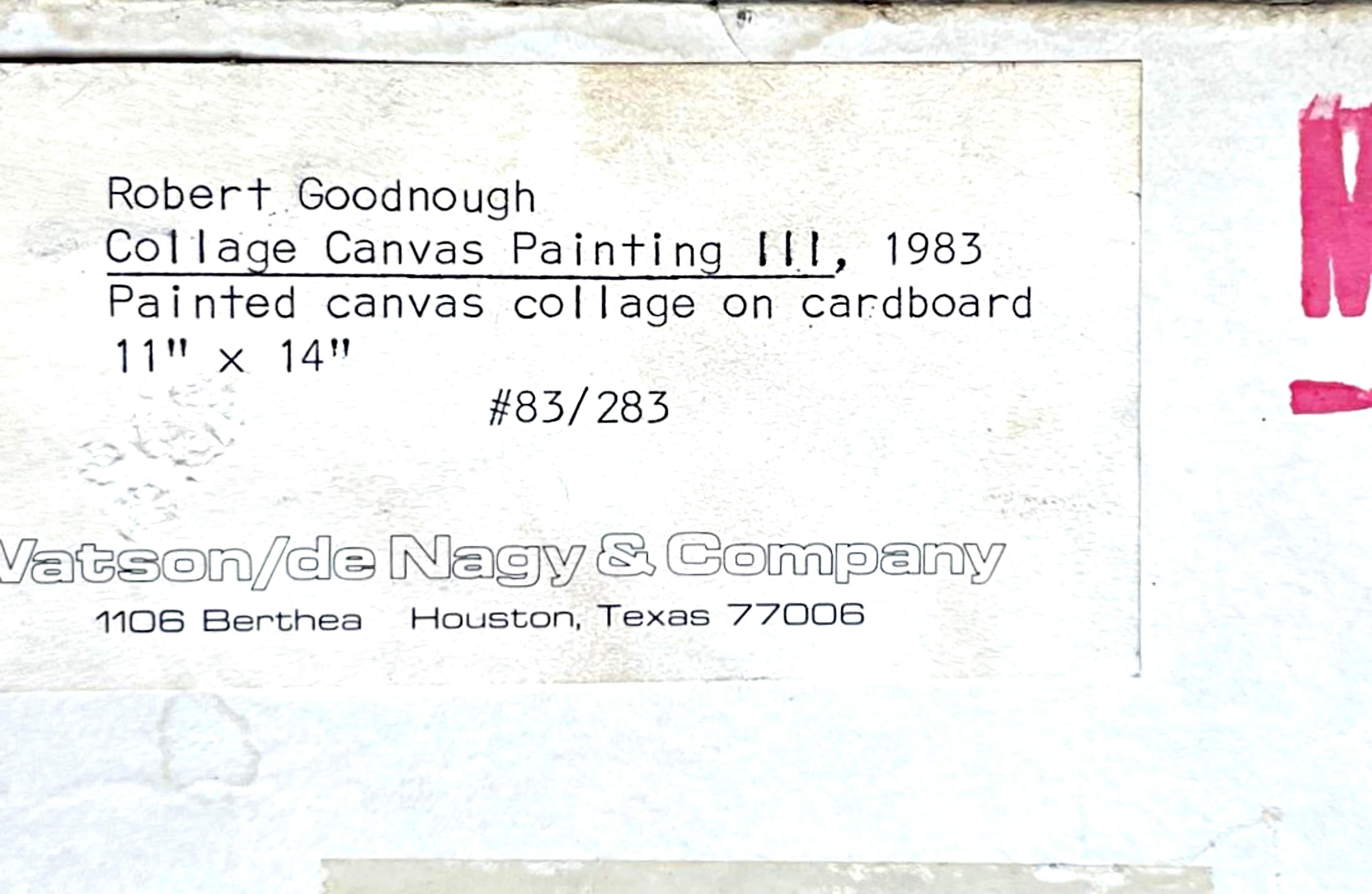 Collage Canvas Painting III (signed and inscribed to fellow artist & curator) For Sale 6