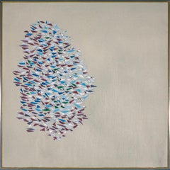 "Colores con gris" pintura acrílica y óleo sobre lino del artista Robert Goodnough