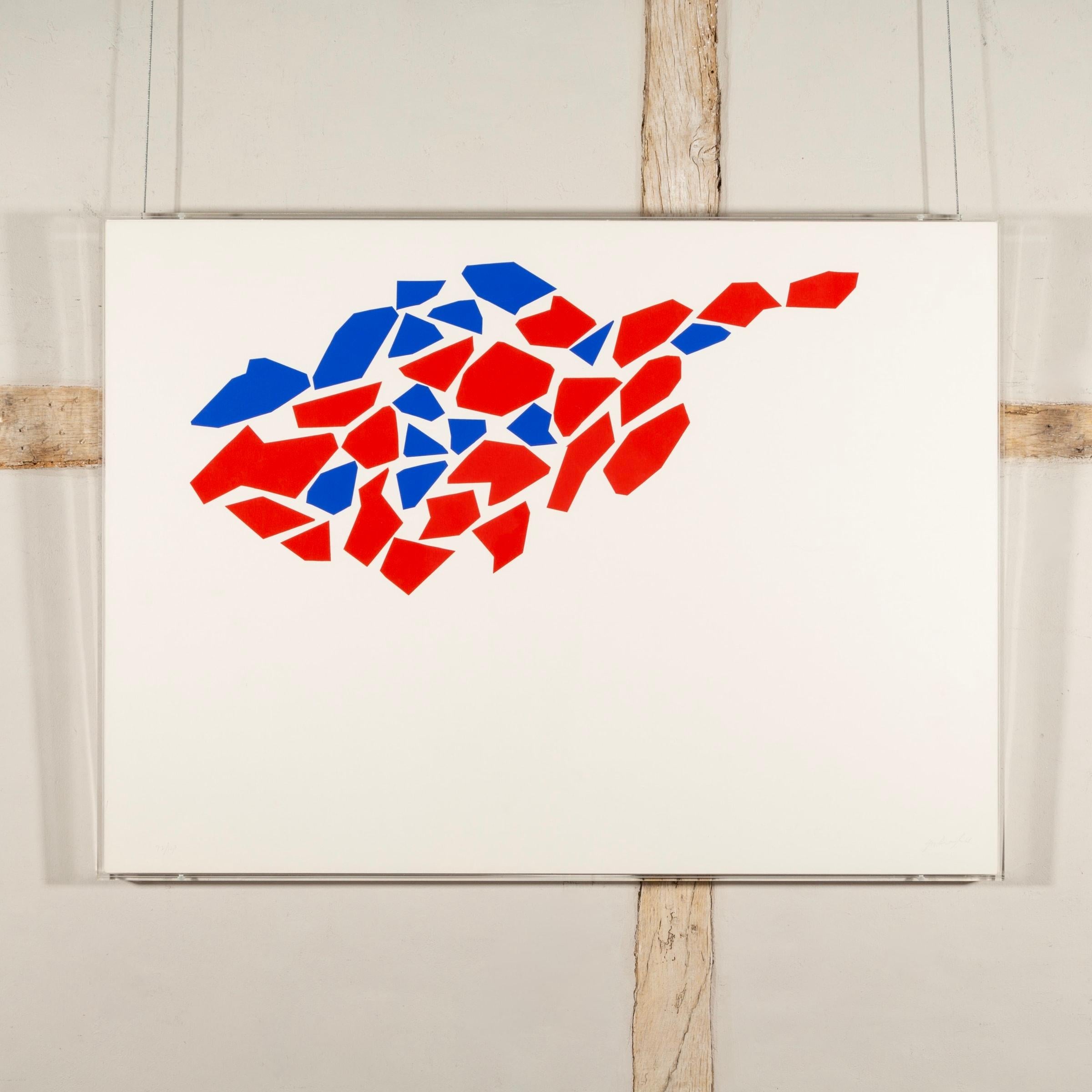One Two Three (Red and Blue) by Robert Goodnough, 1968 For Sale 1