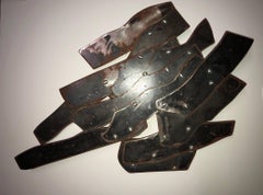 Abstract Expressionist Patinated Metal Assemblage Sculpture Steel, Nuts, Bolts