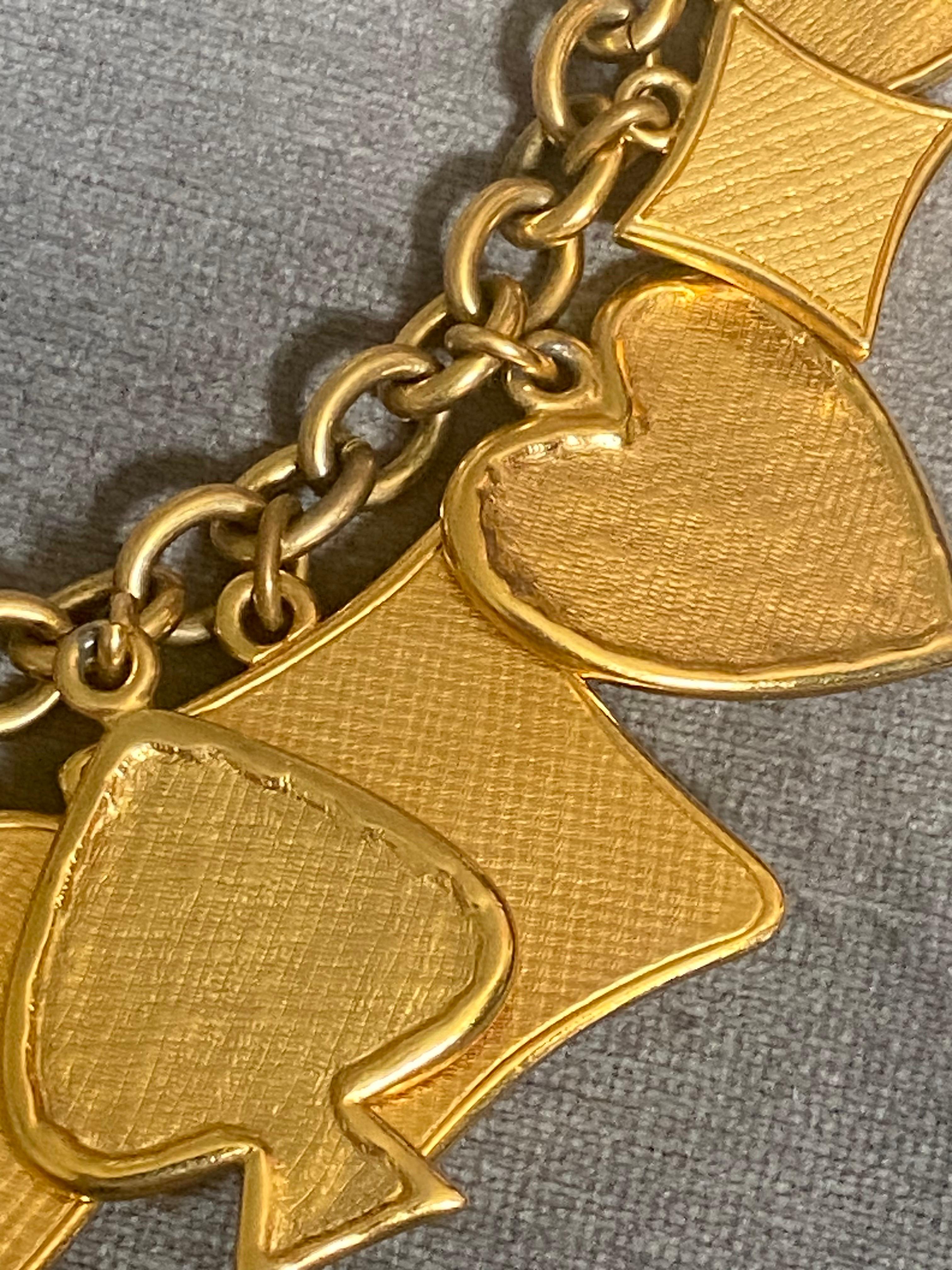 Robert Goosens for Yves Saint Laurent 1980s Playing Card Suite Charm Necklace 3