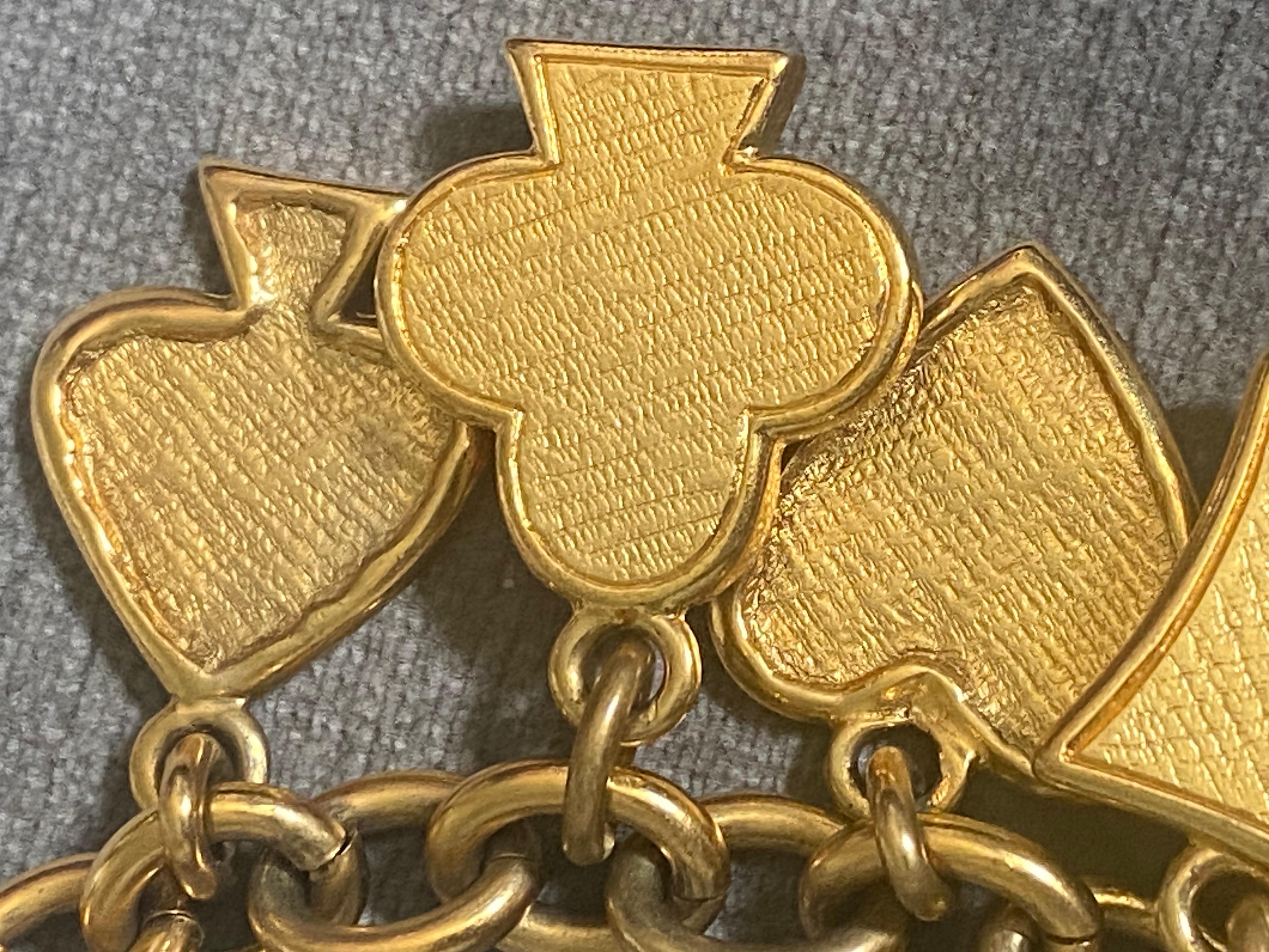 Robert Goosens for Yves Saint Laurent 1980s Playing Card Suite Charm Necklace 4