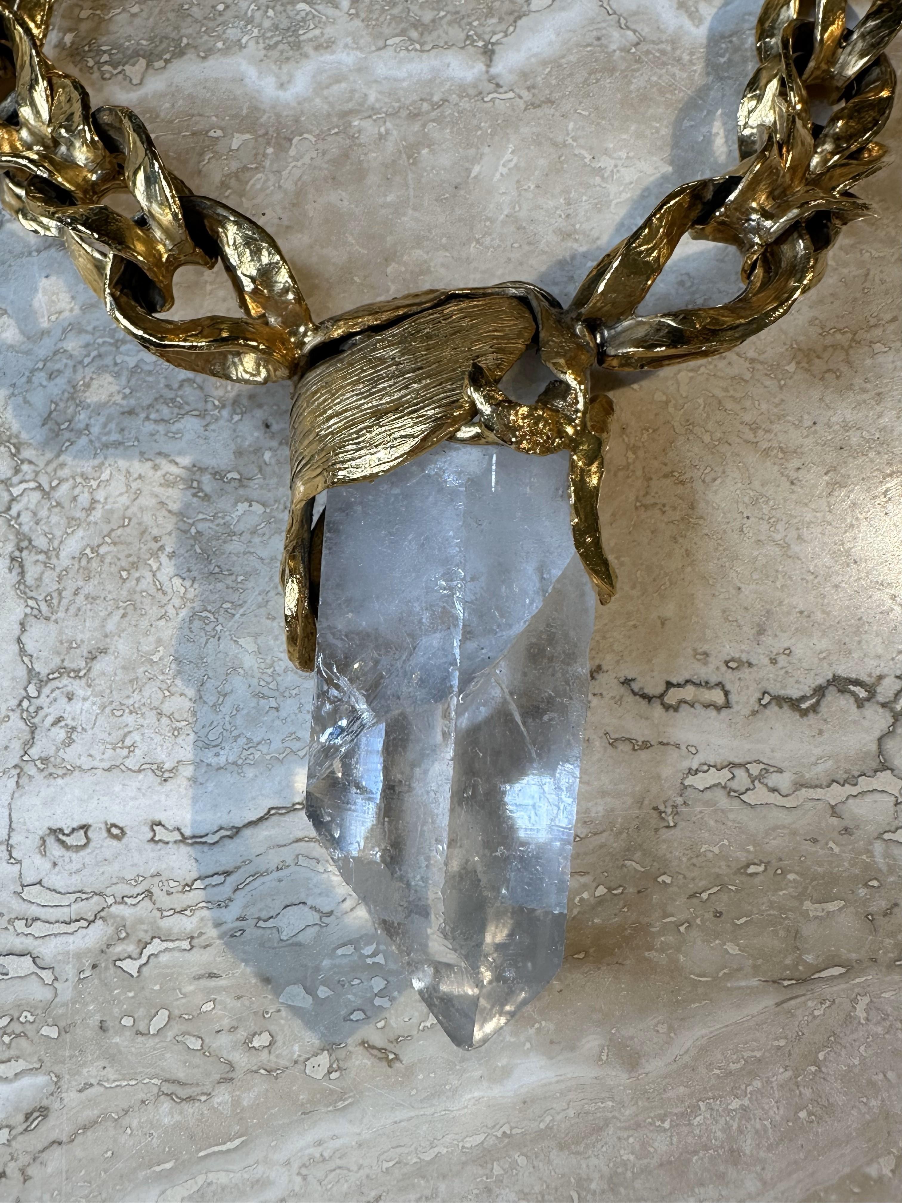 Collana di cristalli d'oro Robert Goossens In condizioni ottime in vendita a Lake Worth Beach, FL
