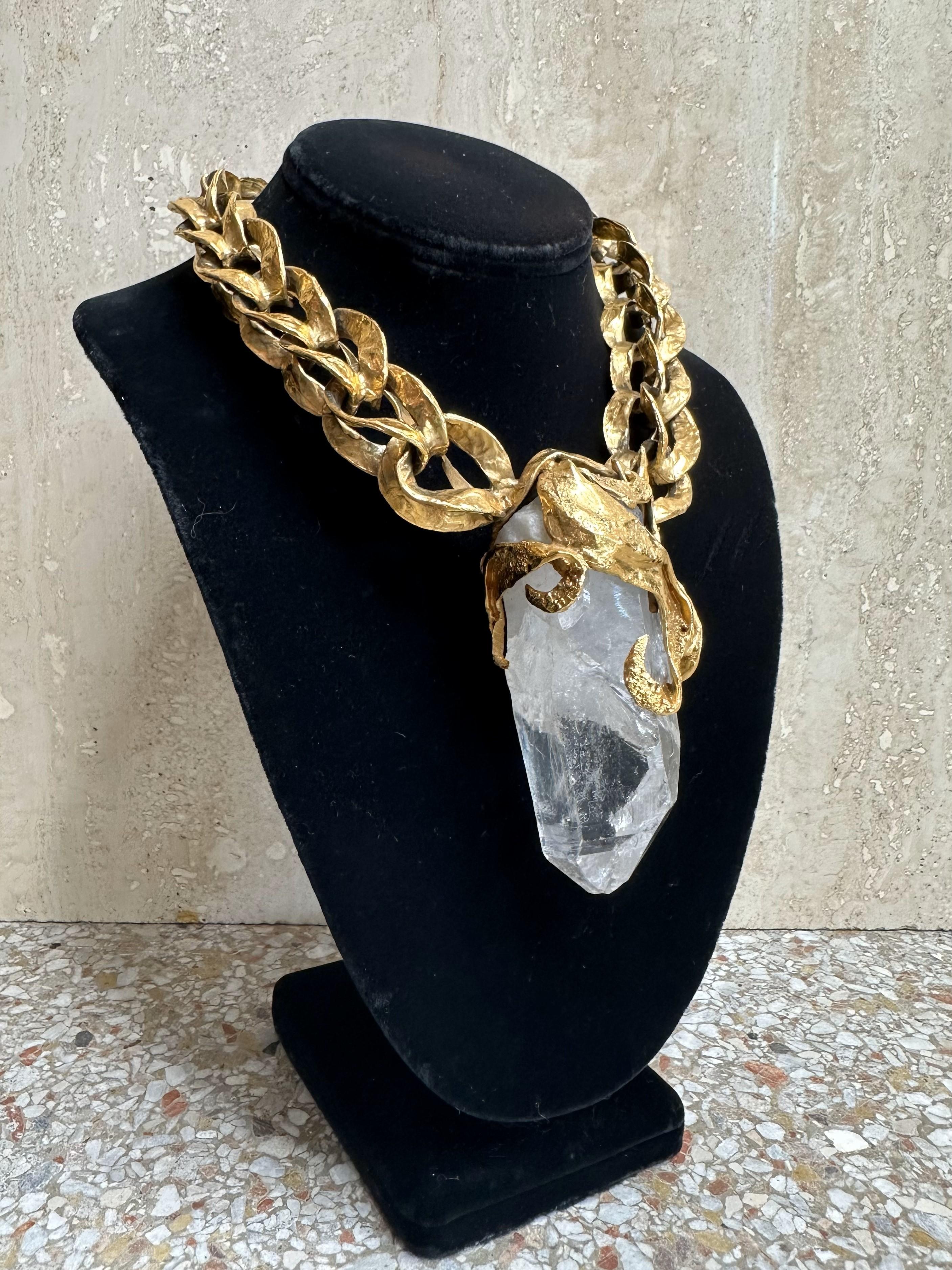 Collana di cristalli d'oro Robert Goossens in vendita 1