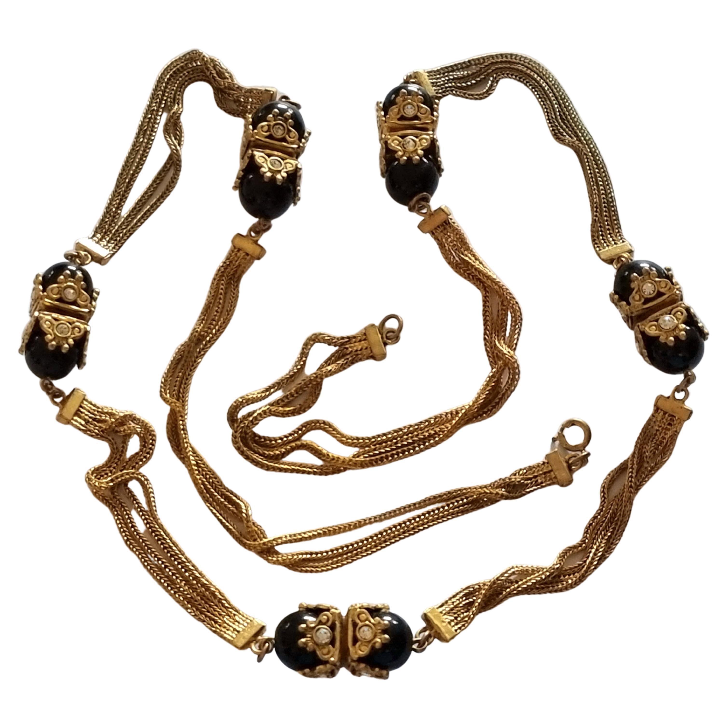 Robert Goossens pour Chanel, important collier long byzantin, vintage des années 50 en vente