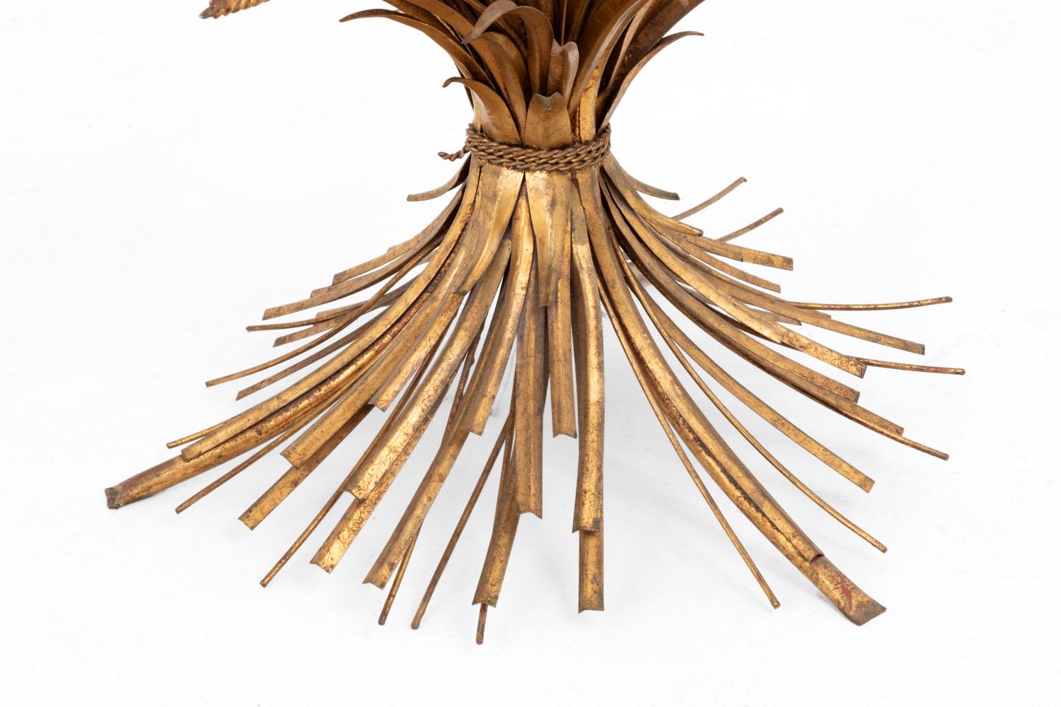 Modern Robert Goossens for Coco Chanel, Wheatears Coffee Table in Gilt Metal, 1970s