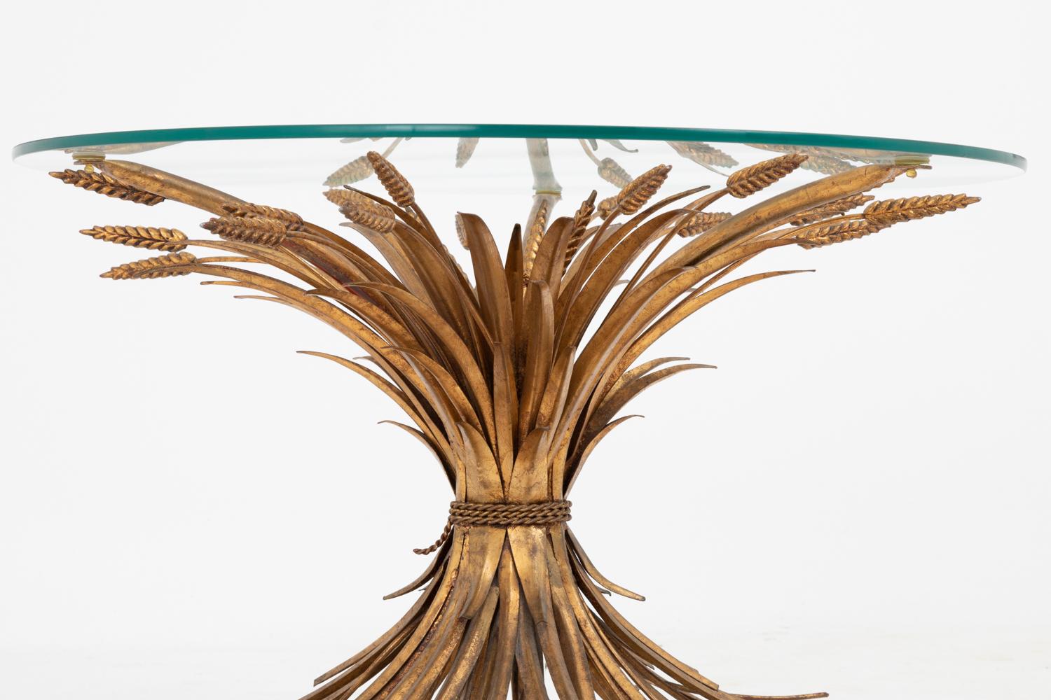 Late 20th Century Robert Goossens for Coco Chanel, Wheatears Coffee Table in Gilt Metal, 1970s