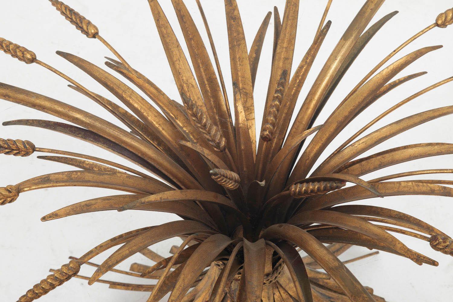 Late 20th Century Robert Goossens for Coco Chanel, Wheatears Coffee Table in Gilt Metal, 1970s