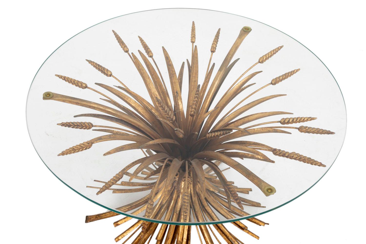 Robert Goossens for Coco Chanel, Wheatears Coffee Table in Gilt Metal, 1970s 1