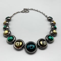 Robert Goossens for Yves Saint Laurent 1980s Emerald & Citrine Cabochon Necklace