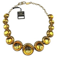Robert Goossens for Yves Saint Laurent 1980s Gold & Citrine Cabochon Necklace