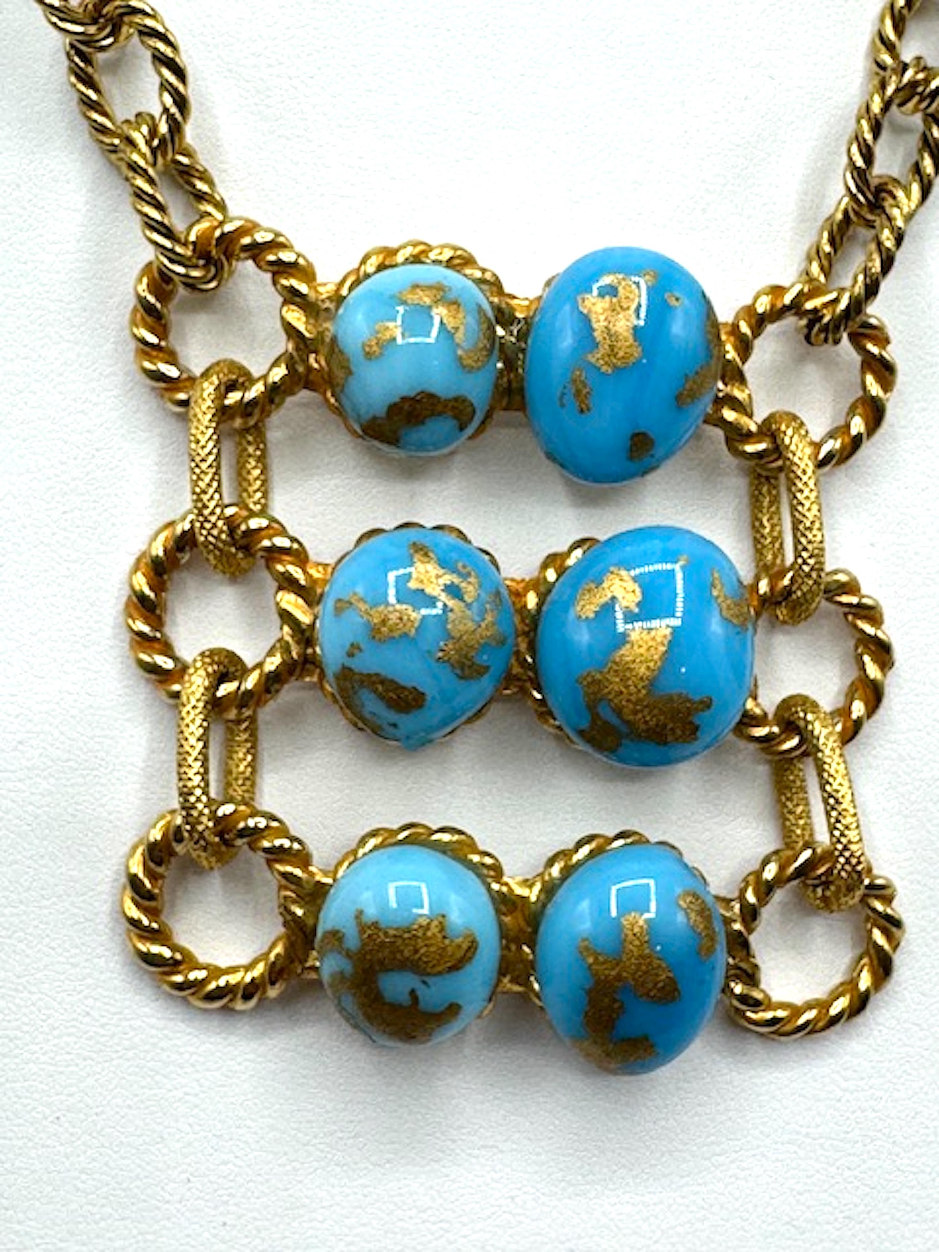 Robert Goossens for Yves Saint Laurent Kette und Türkisglas-Halskette. Damen im Angebot
