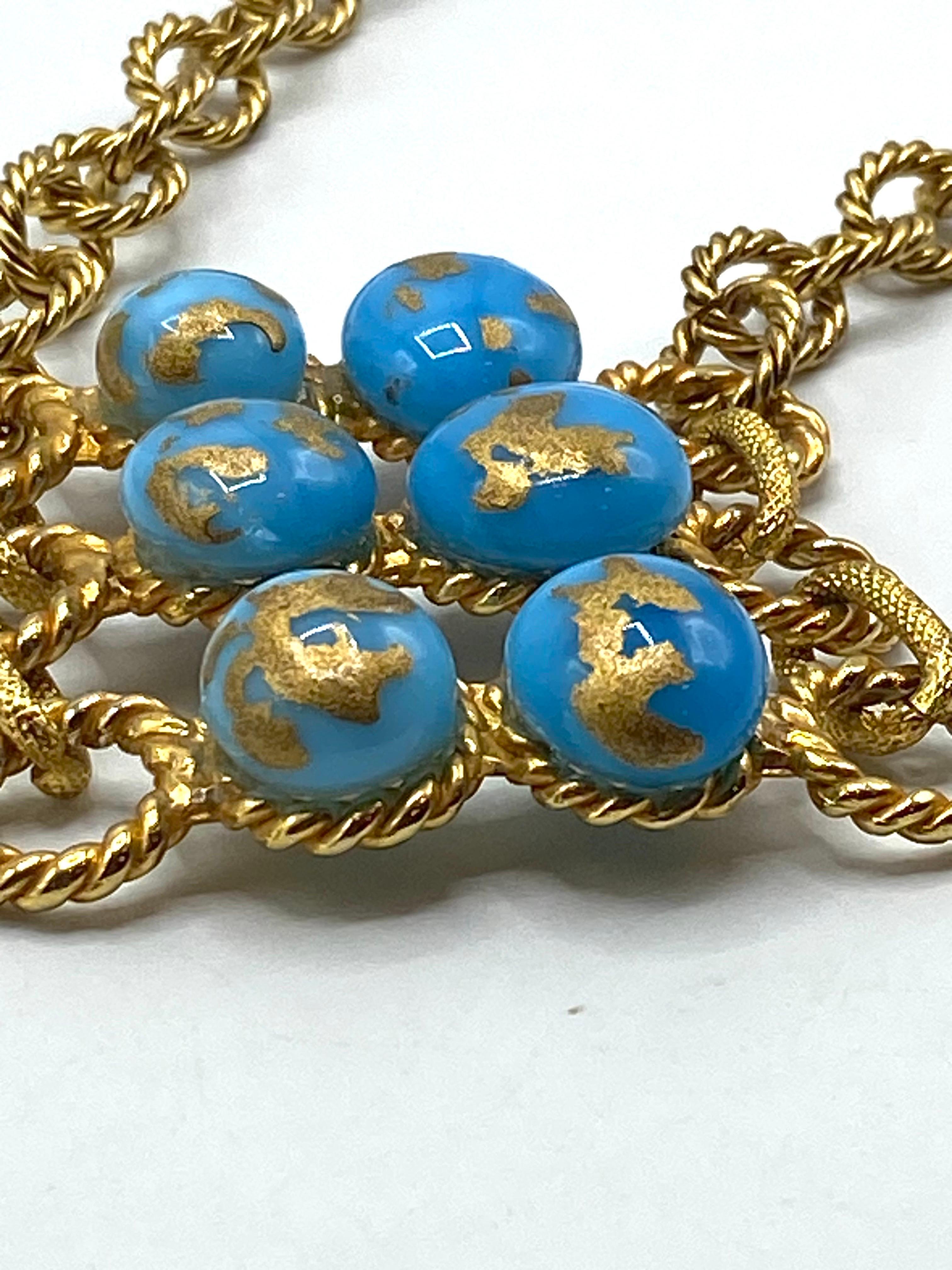 Robert Goossens for Yves Saint Laurent Kette und Türkisglas-Halskette. im Angebot 1