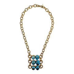 Robert Goossens for Yves Saint Laurent Kette und Türkisglas-Halskette.