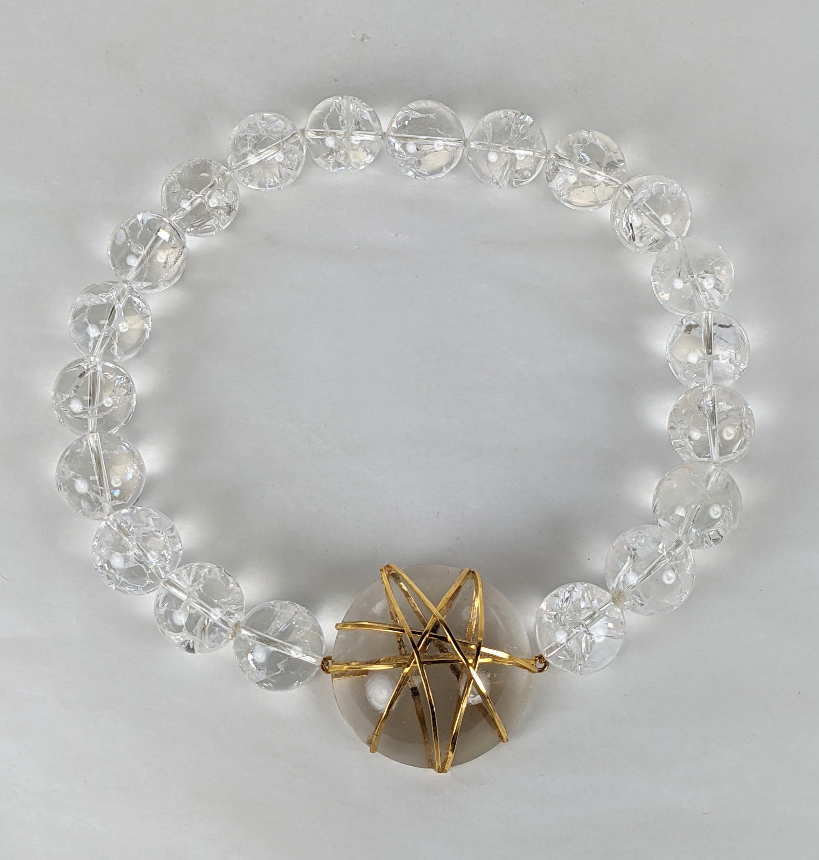 Modernist Robert Goossens Rock Crystal Necklace For Sale