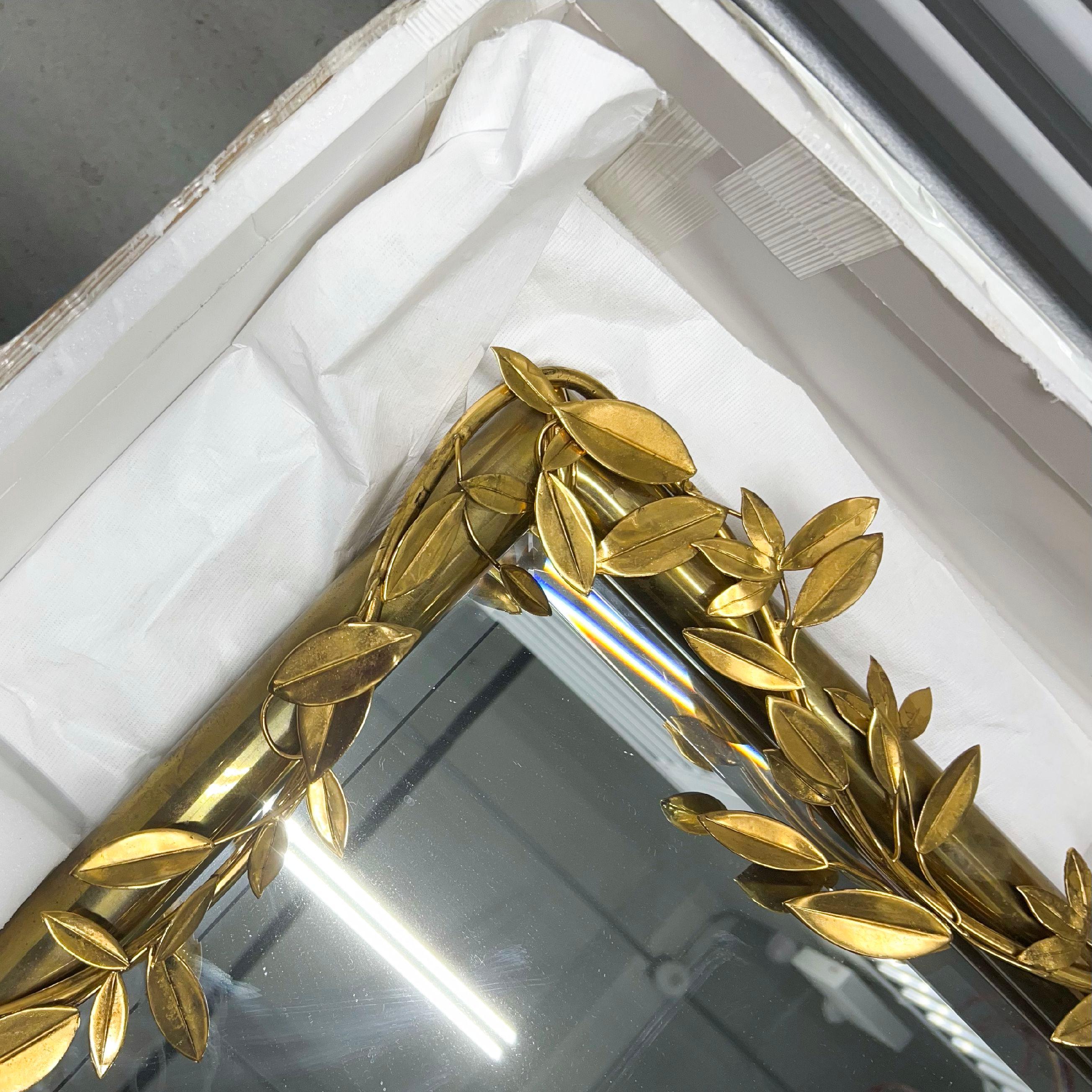 Brass Robert Goossens Rosebush Wall Mirror, Maison De Chanel, 24K Gilded Bronze, Paris For Sale