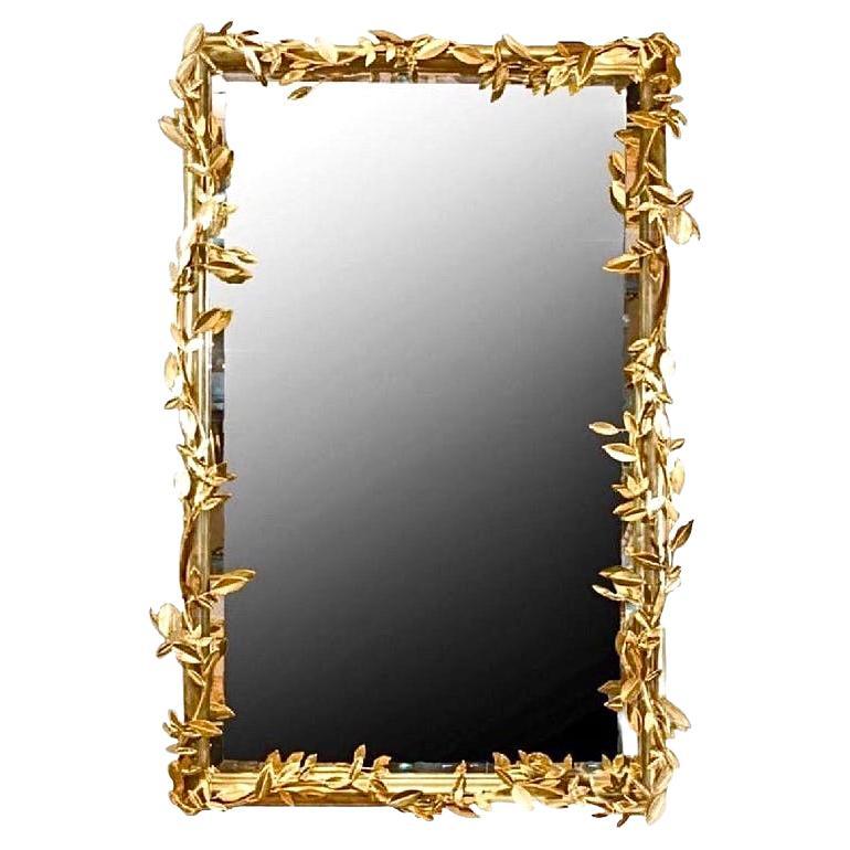 Robert Goossens Rosebush Wall Mirror, Maison De Chanel, 24K Gilded Bronze, Paris For Sale
