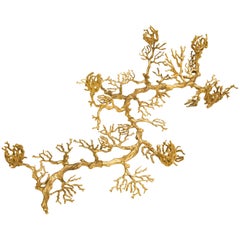 Robert Goossens Table Centerpiece in Gilded Bronze, Signed and Dates