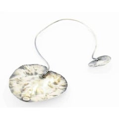 Robert Goossens Vintage Water Lily Leafs Silver Necklace