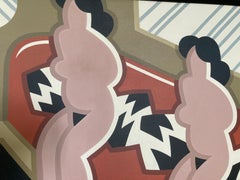 "Red Sofa #2" - Framed Modern Abstract Nude Robert Gordy Painting