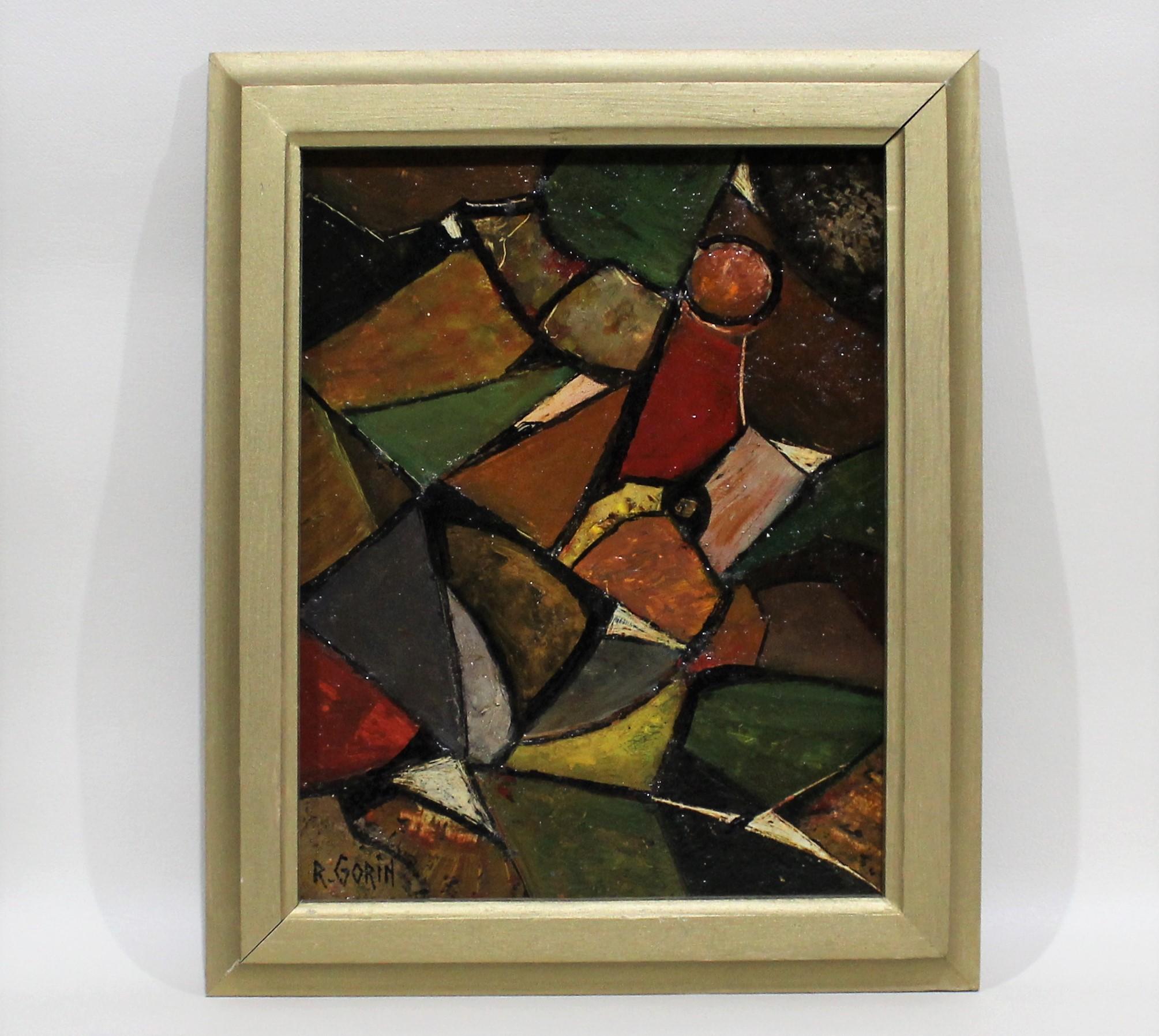 Abstract painting by the French visual artist Robert Gorin.
Size with frame 9.25
