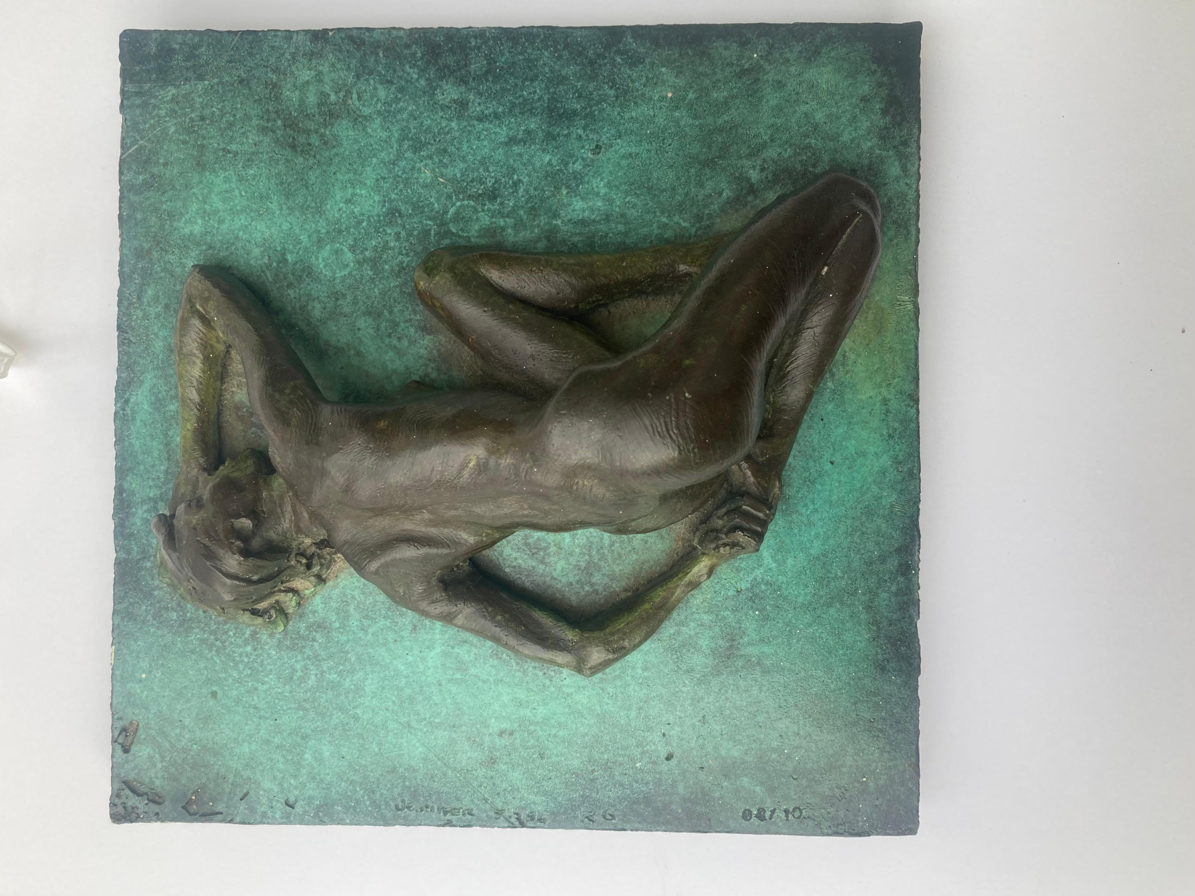 Post-Modern Robert Graham bronze nude sculpture, /wall/table Title