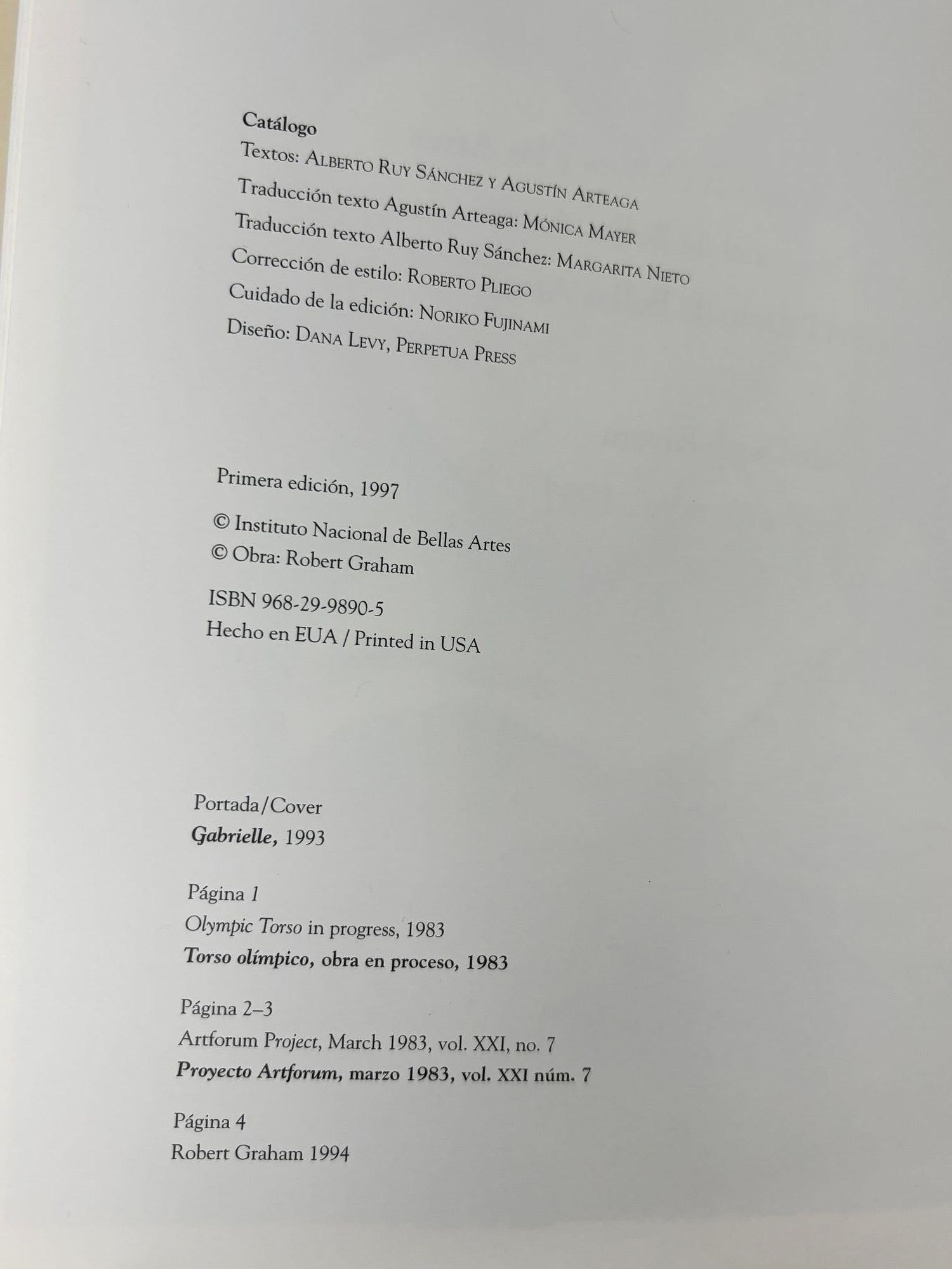 Robert GRAHAM Catalogue of exhibition of Robert Graham's sculptures 1997 For Sale 2
