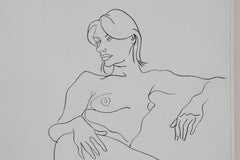 Schwarzer und weißer weiblicher Akt Lithographie