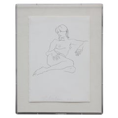 Black And White Female Nude Lithograph 