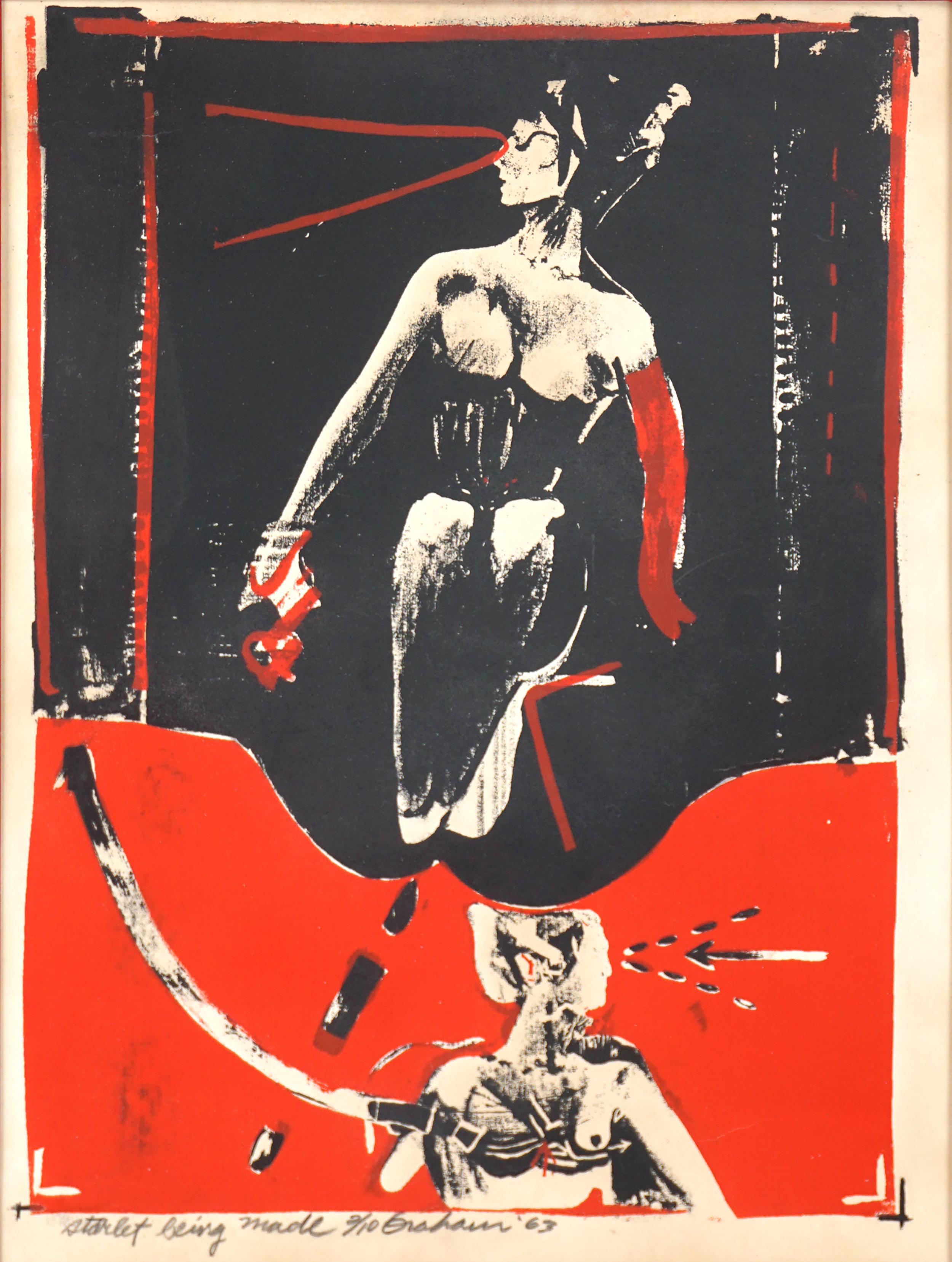 Seidenschirm aus der Mitte des Jahrhunderts - Starlet Being Made 2/10 von Robert Graham 1963 im Angebot 1