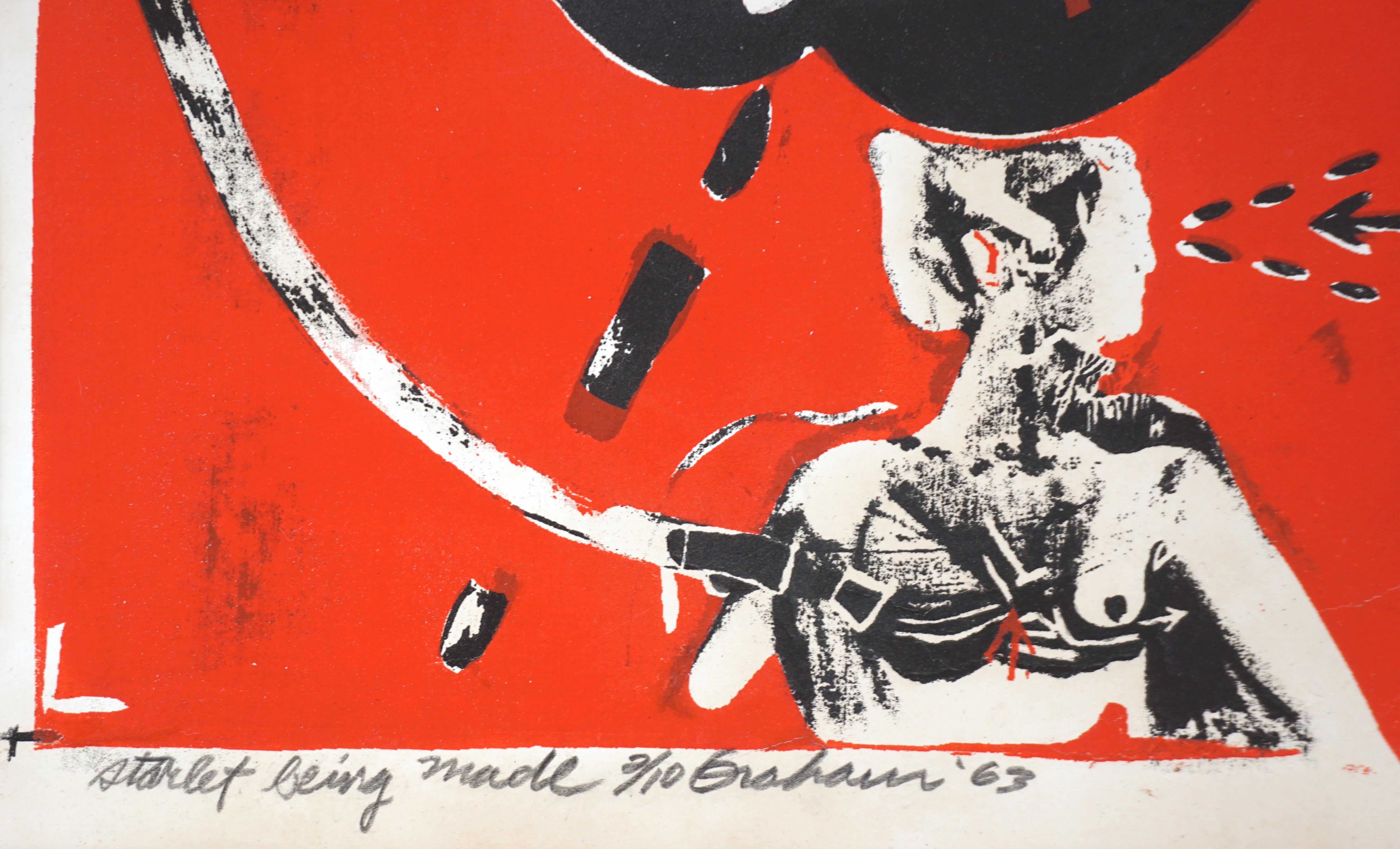 Seidenschirm aus der Mitte des Jahrhunderts - Starlet Being Made 2/10 von Robert Graham 1963 im Angebot 4