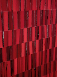 "Anastasia" - chic wine red abstract painting