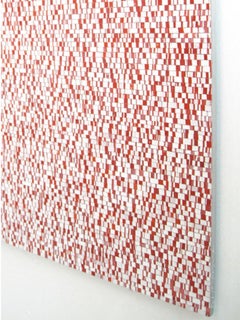 "Elias - coral" - abstract minimalism, coral oil painting 
