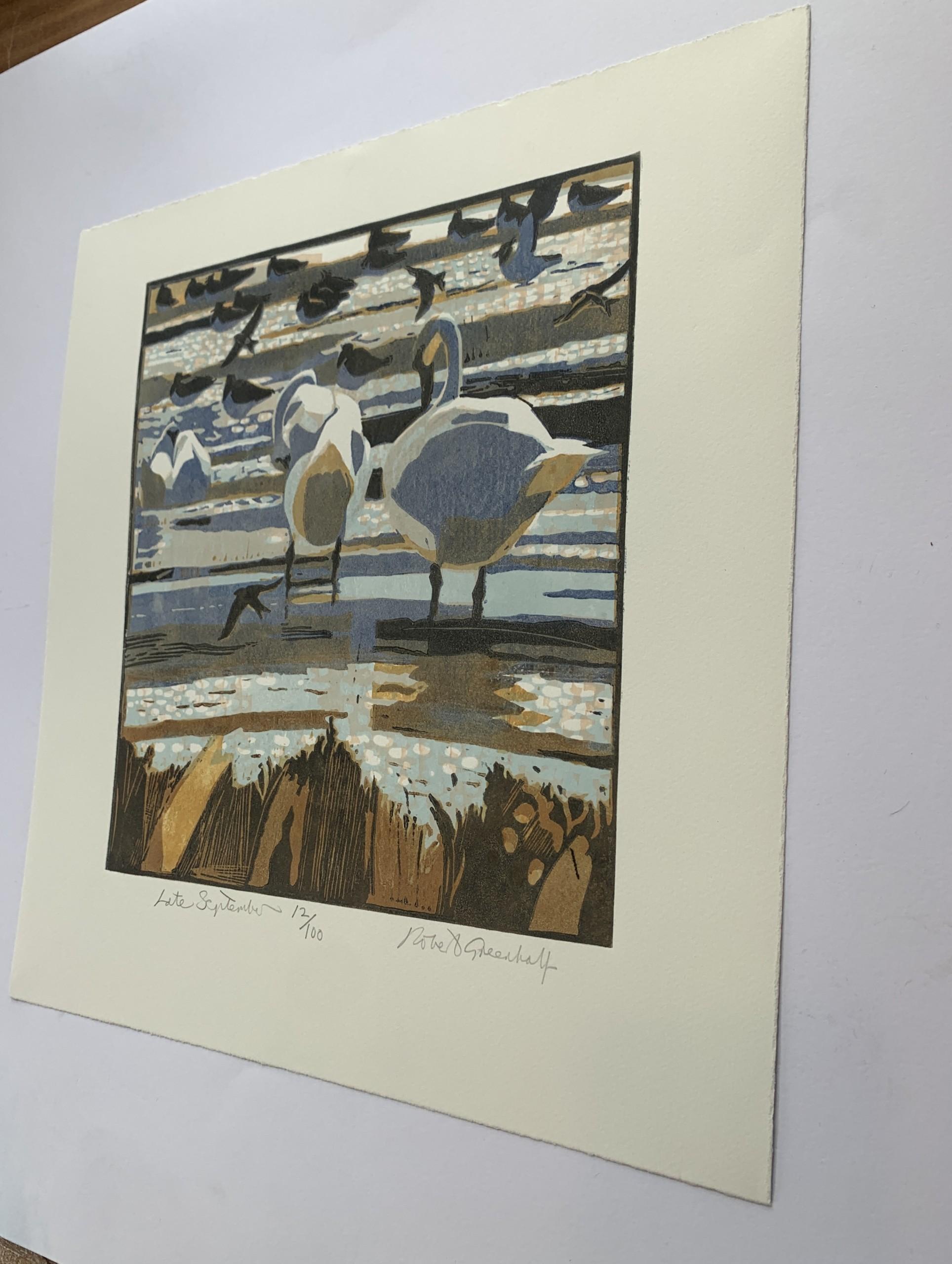 Late September with Woodcut Print by Robert Greenhalf For Sale 3
