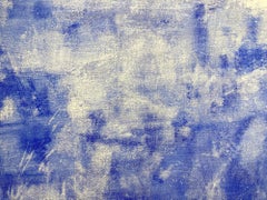 "Peace Blue" Contemporary Blue Gradient Abstract Acrylic Painting on Canvas