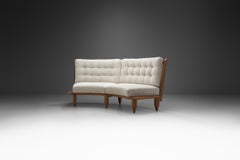 Robert Guillerme and Jacques Chambron Sculptural Oak Sofa, France, 1960s
