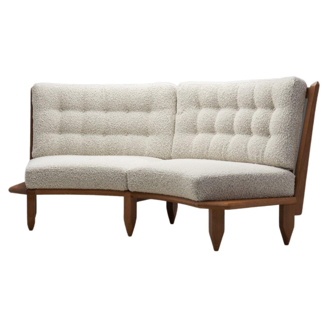 Robert Guillerme and Jacques Chambron Sculptural Oak Sofa, France, 1960s For Sale