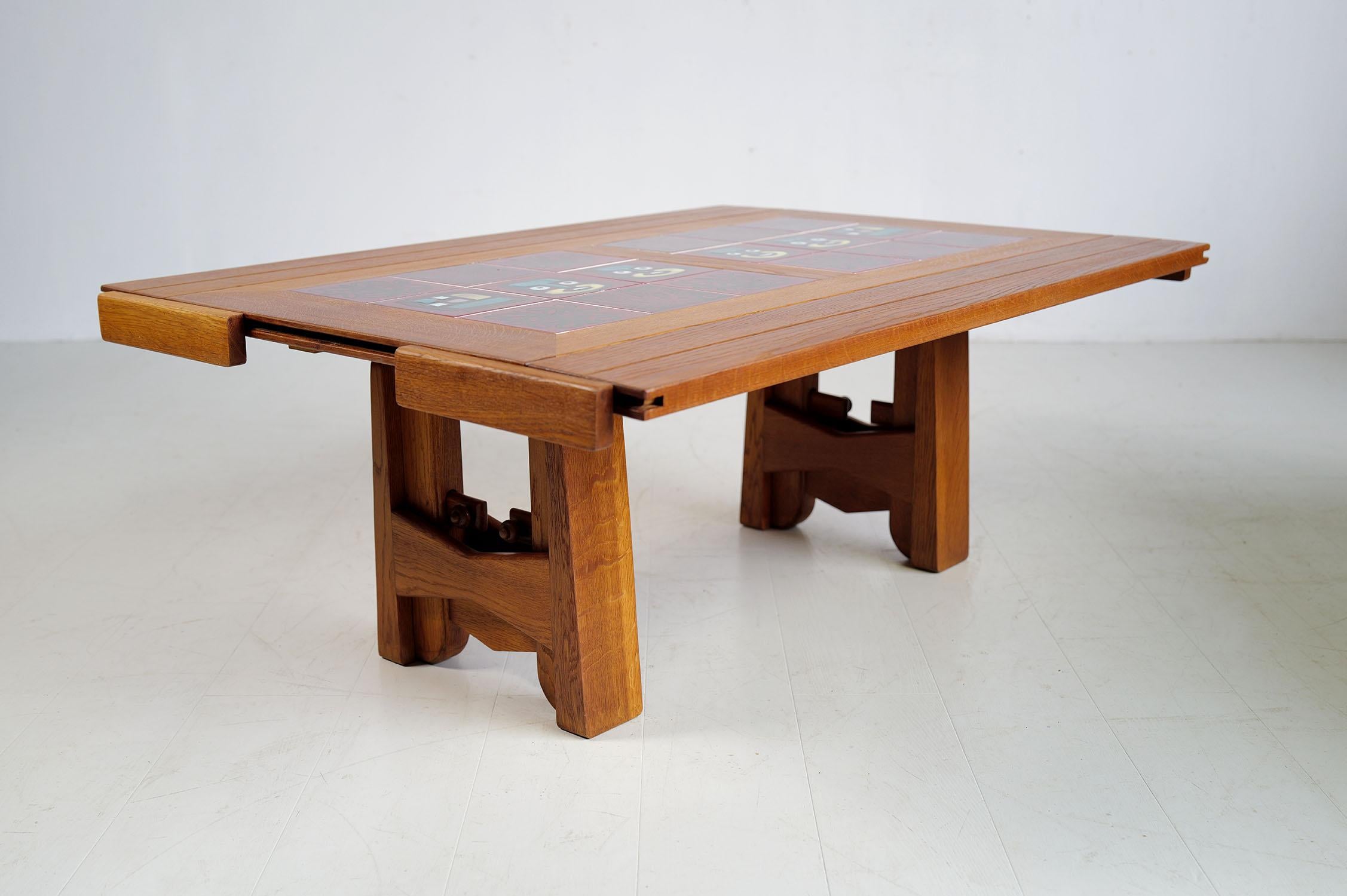Mid-20th Century Robert Guillerme and Jacques Chambron, System table, France 1960 For Sale