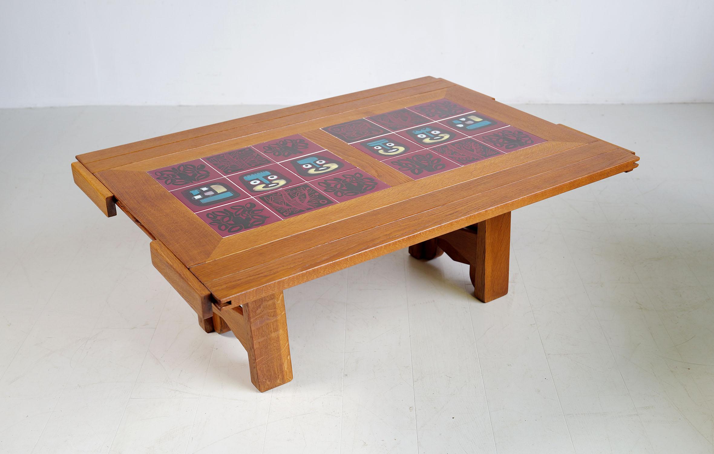 Ceramic Robert Guillerme and Jacques Chambron, System table, France 1960 For Sale