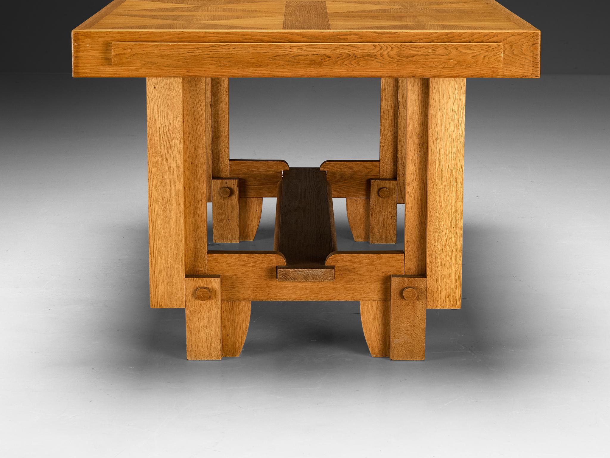 Mid-Century Modern Robert Guillerme Dining Table in Oak For Sale
