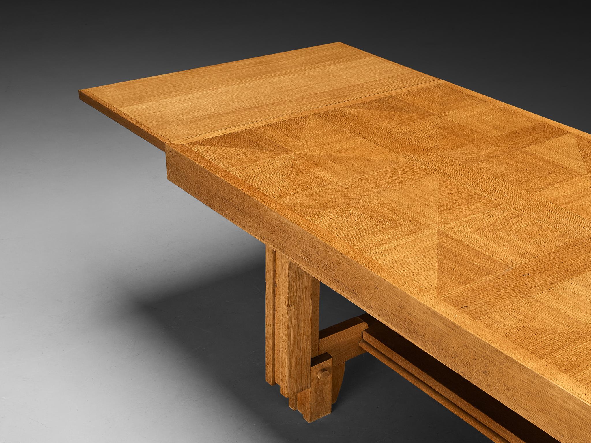 French Robert Guillerme Dining Table in Oak For Sale