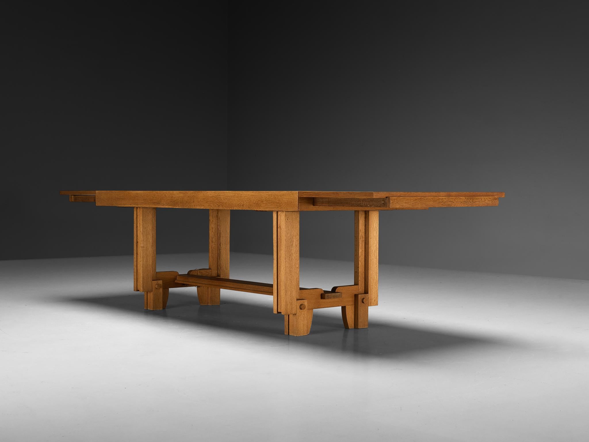 Robert Guillerme Dining Table in Oak In Good Condition For Sale In Waalwijk, NL