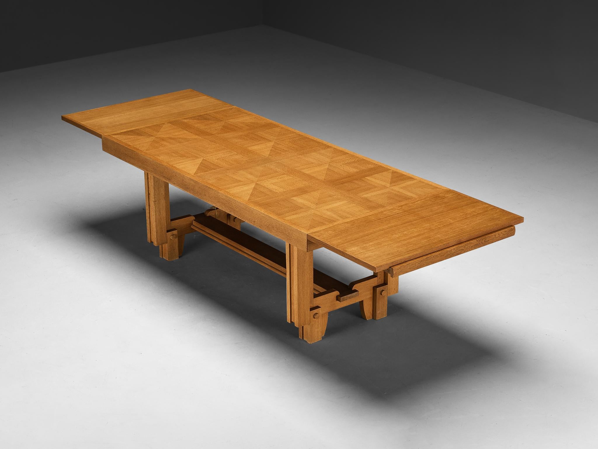 Mid-20th Century Robert Guillerme Dining Table in Oak For Sale