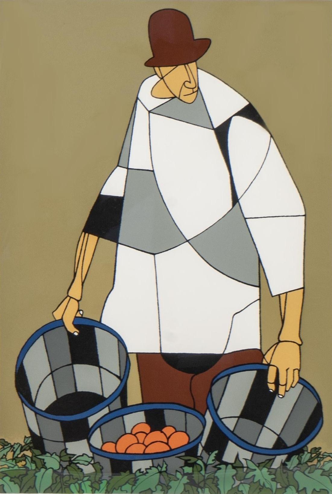 Robert Gwathmey (1903 - 1988)
Migrant
Color screenprint
Sheet 28 x 18 1/2 inches
Signed lower right and numbered "63/100"

Provenance:
Private Collection, Palm Beach, Florida

Robert Gwathmey was a twentieth century artist who utilized his southern