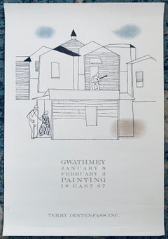Vintage Lithograph Poster Robert Gwathmey Terry Dintenfass Gallery NYC