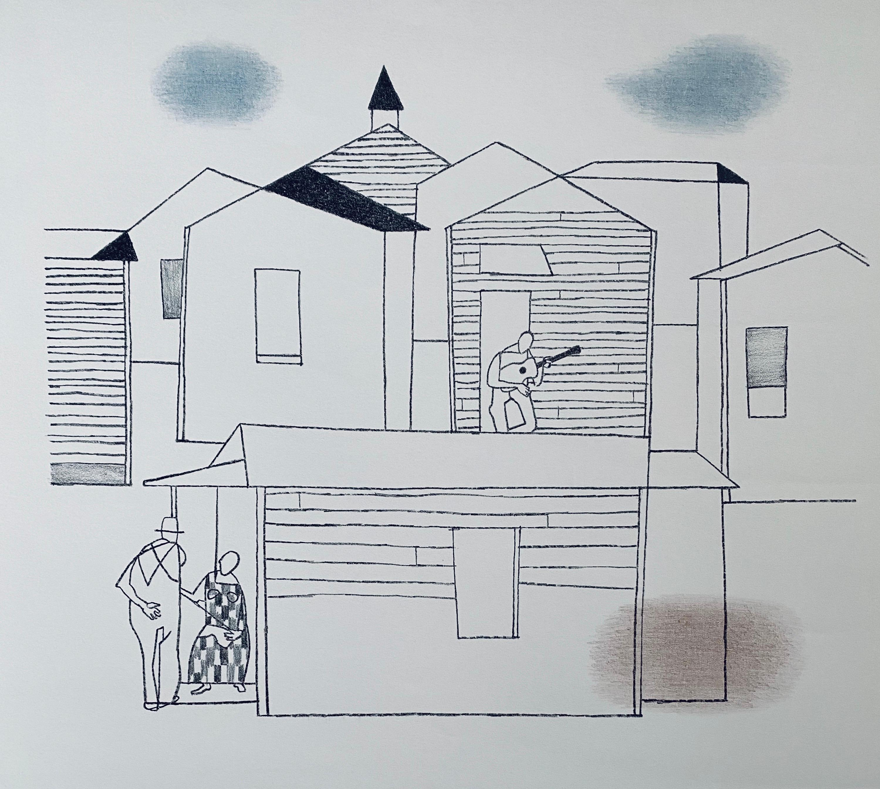 Póster litografía vintage Robert Gwathmey Terry Dintenfass Gallery NYC en venta 2