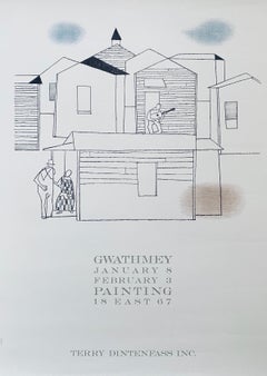 Vintage Lithograph Poster Robert Gwathmey Terry Dintenfass Gallery NYC
