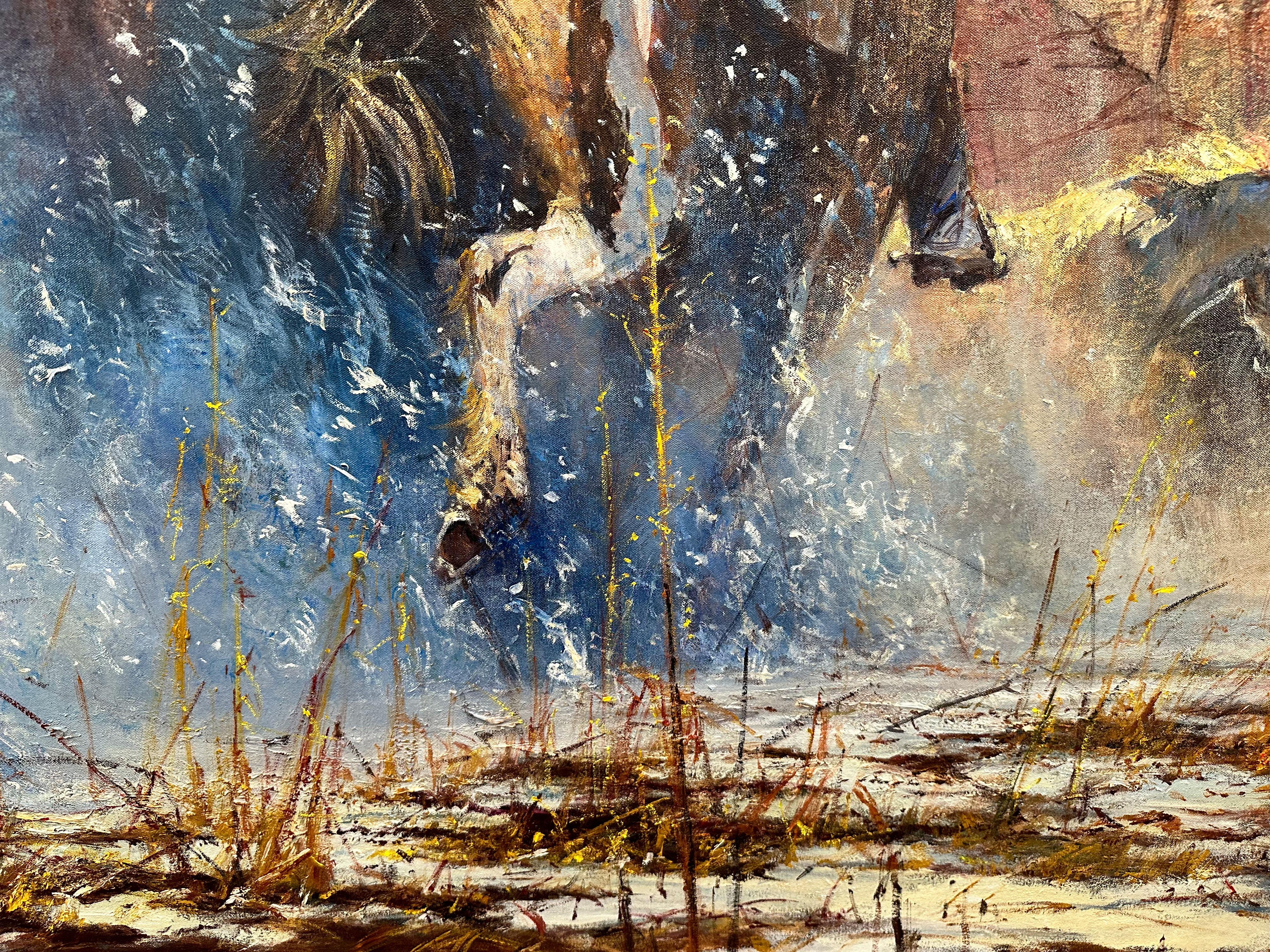 « Canyon Renegades », Robert Hagan, 62 x96, huile sur toile, Western, Impressionnisme en vente 5