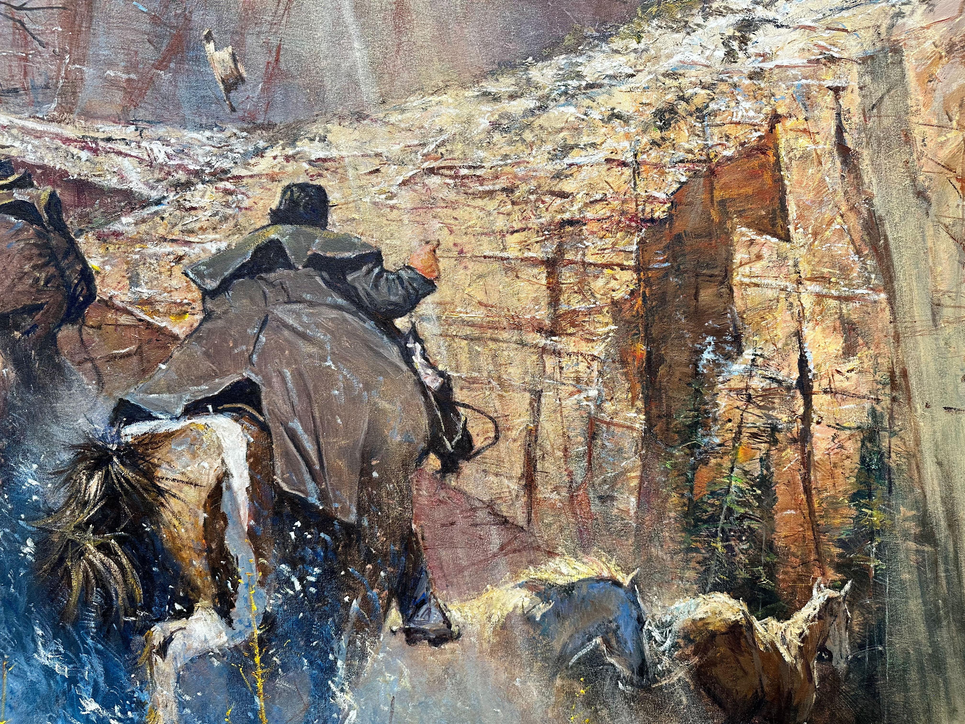« Canyon Renegades », Robert Hagan, 62 x96, huile sur toile, Western, Impressionnisme en vente 7